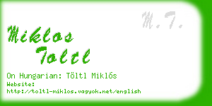 miklos toltl business card